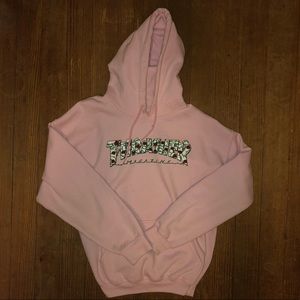 thrasher roses pink hoodie